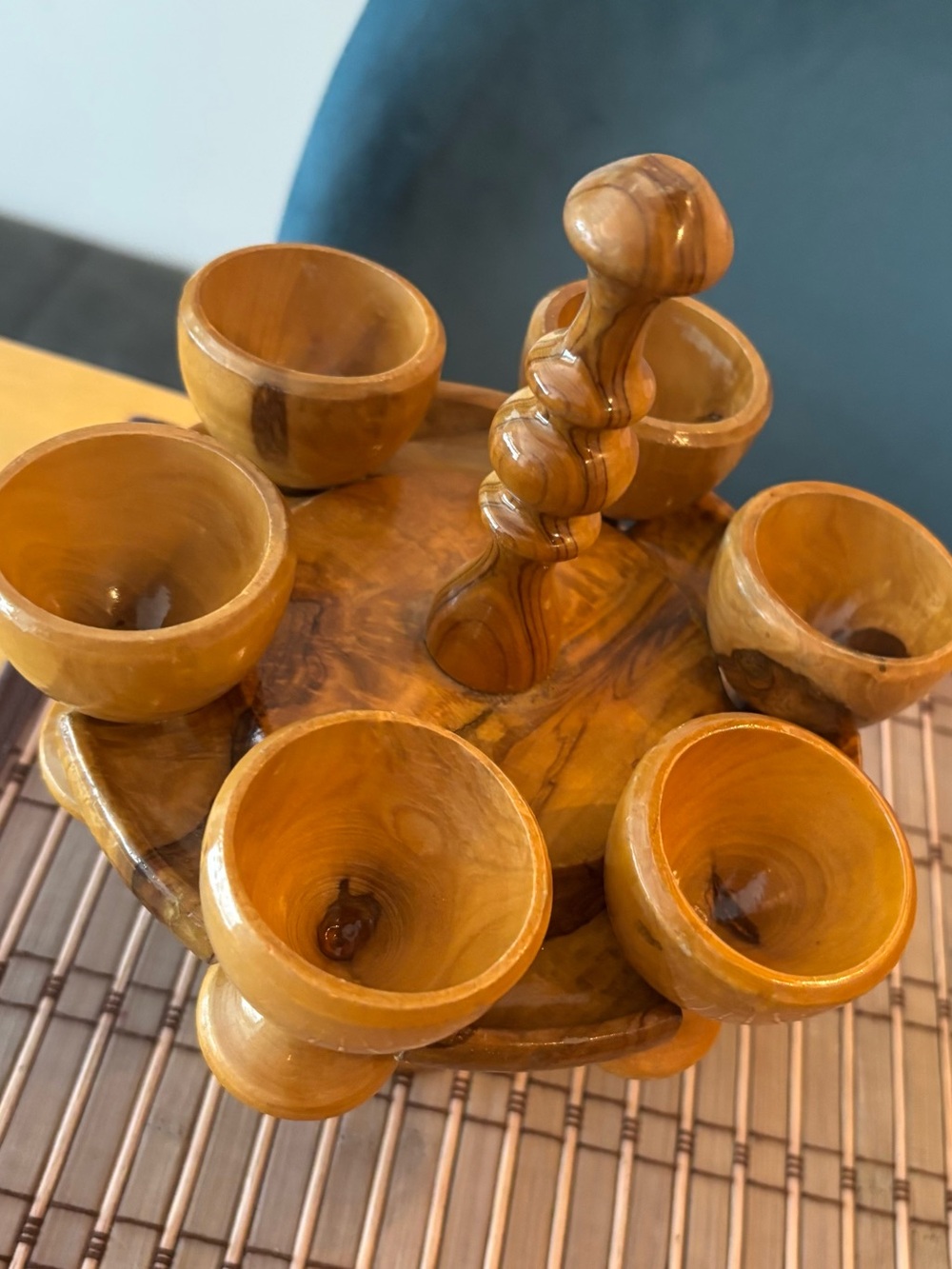 Porte-Coquetiers Vintage Bois d’Olivier Olivewood